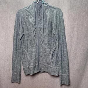 prAna‎ Women's L Camelia Zip Hoodie Heather Blue Jacket Pockets Athletic